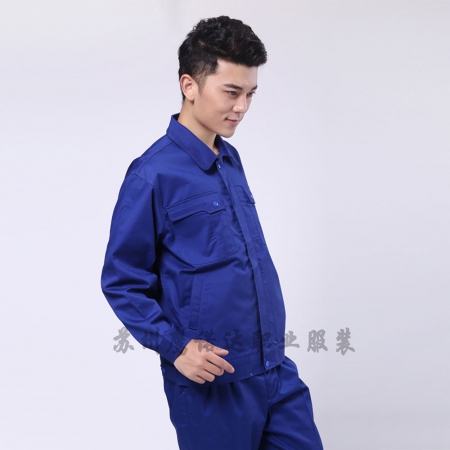 艷藍(lán)滌棉紗卡機(jī)械耐磨工作服AC082-JX